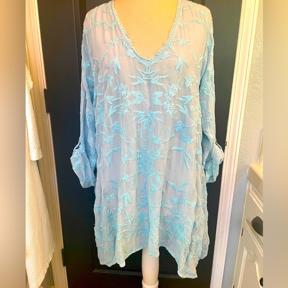 Johnny Was Over dyed Blouse XL